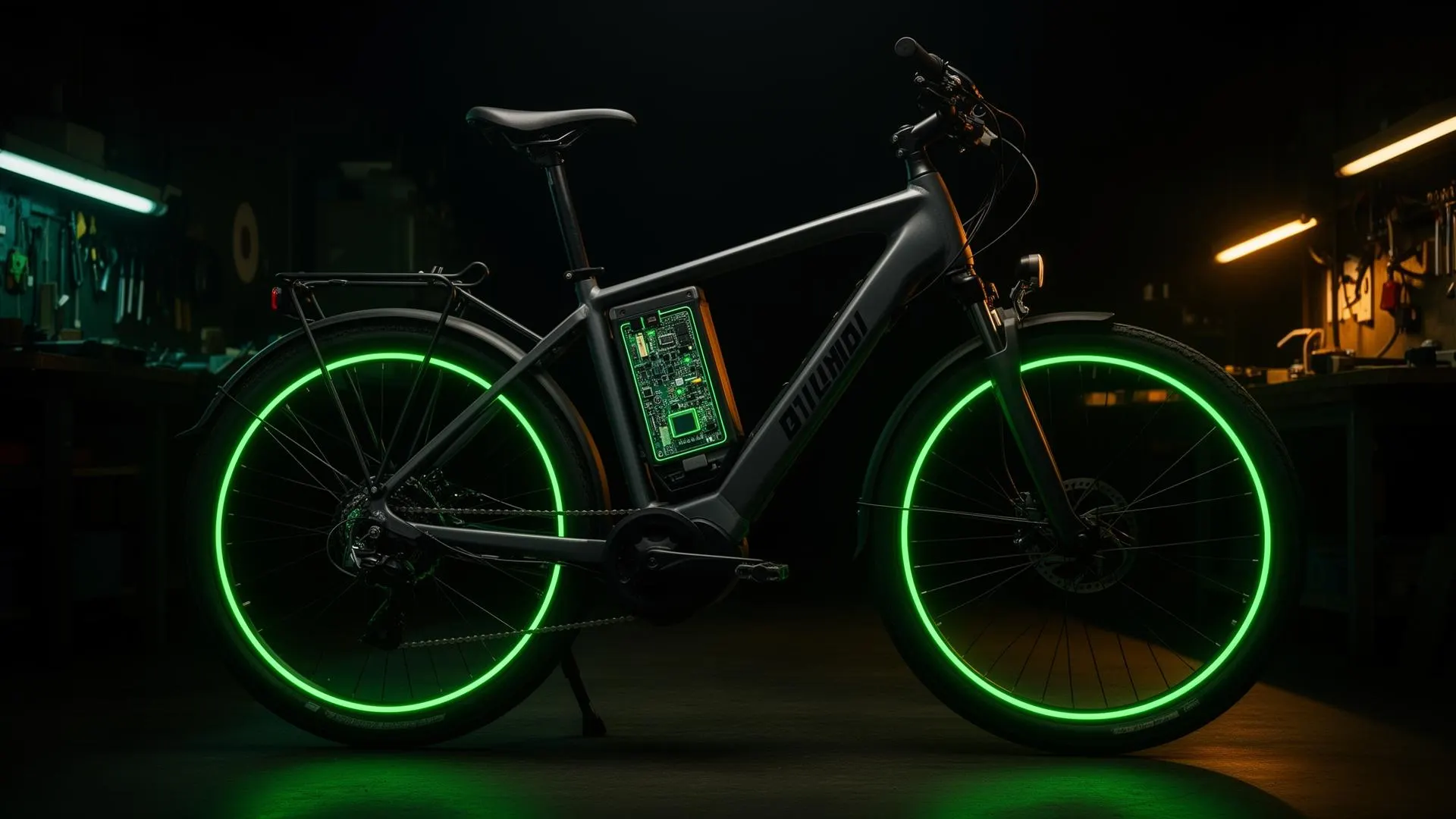 Bicicleta elétrica em manutenção